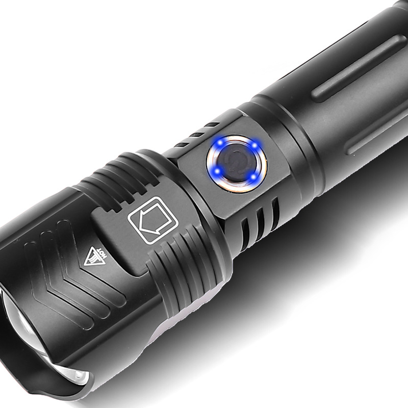 High-Beam Outdoor LED Flashlight with Phone Charger