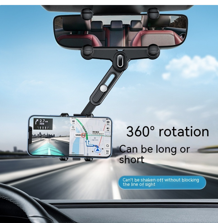 Retractable Rearview Mirror Phone Mount