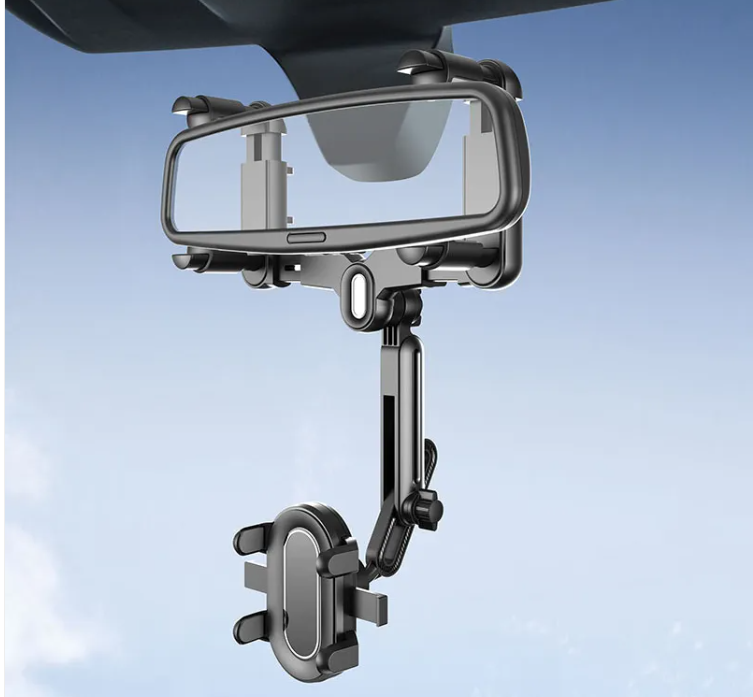 Retractable Rearview Mirror Phone Mount