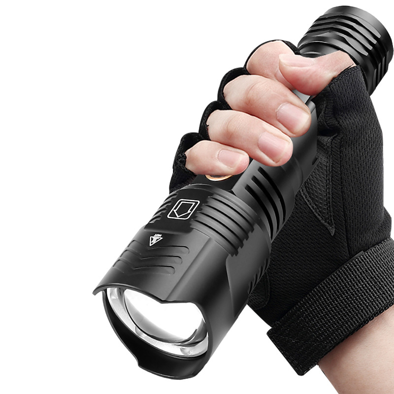 High-Beam Outdoor LED Flashlight with Phone Charger