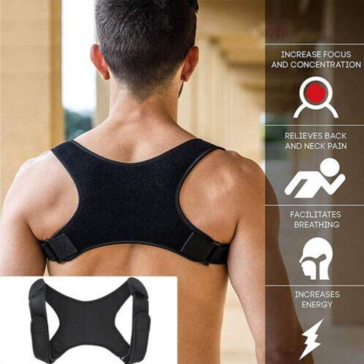Adjustable Posture Corrector Back Support Brace