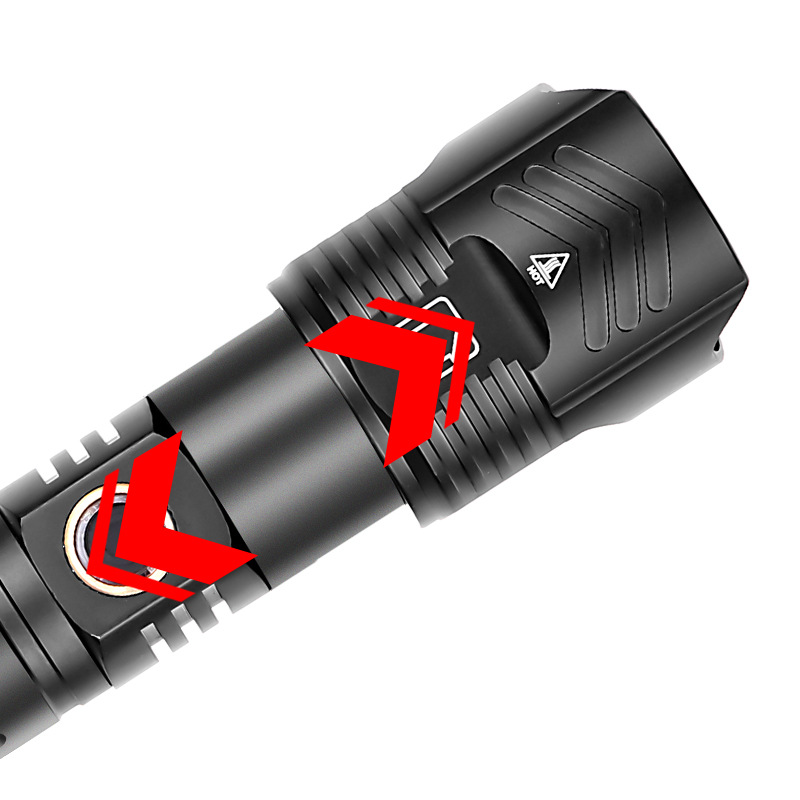 High-Beam Outdoor LED Flashlight with Phone Charger